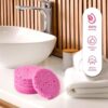 50-Count Compressed Facial Sponges for Daily Facial Cleansing and Exfoliating, 100％ Natural Cosmetic Spa Sponges for Makeup Remover, Reusable, Pink - Image 7