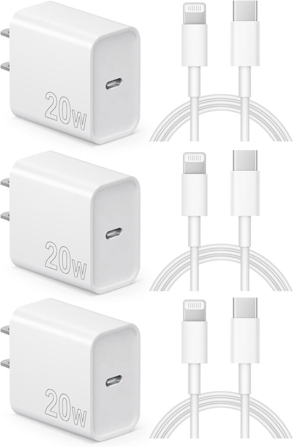 Charger for iPhone Charger Fast Charging USB C Charger Block 3-Pack 20W Fast Charger 6FT USB C Cable i Phone Charger Cord with i Phone14/14 Pro Max/13/13Pro/12/12 Pro/11,iPad