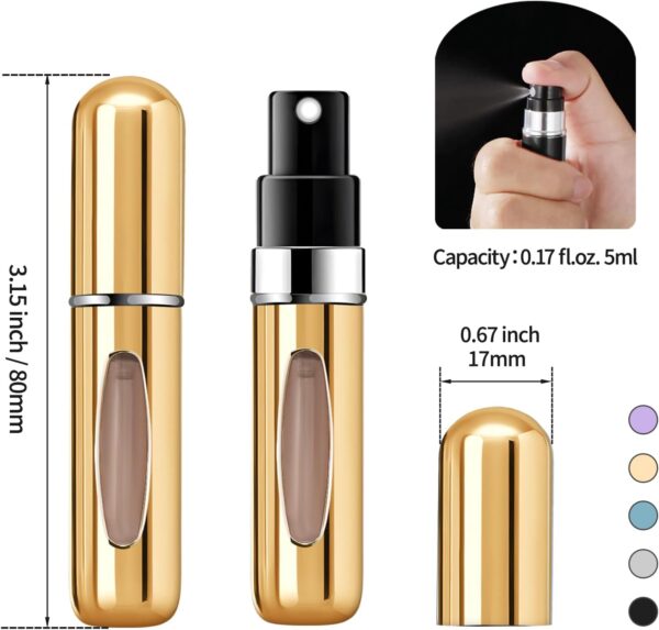 Portable Mini Refillable Perfume Atomizer Bottle Refillable Perfume,Travel Size, Spray Scent Pump Case(5ml,5 Pack) - Image 2
