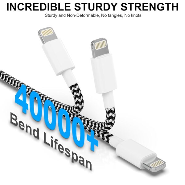 6Pack(3/3/6/6/6/10FT)[Apple MFi Certified] iPhone Charger Lightning Cable Fast Charging iPhone Charger Cord Nylon Braided for iPhone14/13/12/11Pro Max/XS MAX/XR/XS/X/8/7Plus iPad AirPods - Image 4