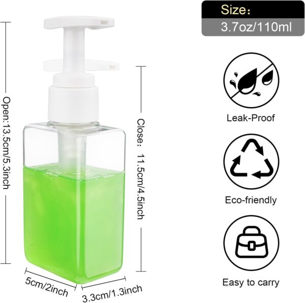 Travel Bottles Travel Accessories Toiletries 4 Pack 3.7oz/110ml Travel Shampoo And Conditioner Bottles Empty Plastic Pump Bottle Dispenser Travel Size containers travel essentials - Image 2