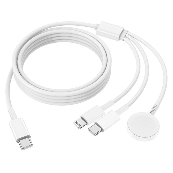 Apple Watch Charger Cable, USB C Magnetic Watch Charging Cable, 3 in 1 Apple iWatch Charging Cable 6 FT, Compatible with Apple Watch Series 9/8/7/6/SE/5/4, iPhone 15/14/13/12/11, ipad Etc.