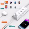 Surge Protector Power Strip, Addtam 5 ft Flat Plug Extension Cord with 4 USB Wall Charger(2 USB C Port), 9 Widely Outlets Desk Charging Station, Home Office and College Dorm Room Essentials - Image 4