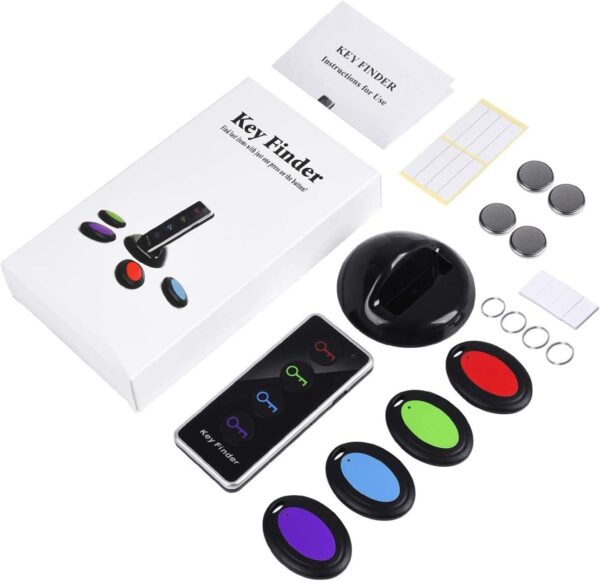 Reyke Key Finder, 80dB+ RF Item Locator Tags with 131ft. Working Range, Wireless Remote Finder Key Finder Locator for Finding Wallet Key Phone Glasses Pet Tracker, 1 RF Transmitter & 4 Receivers - Image 6