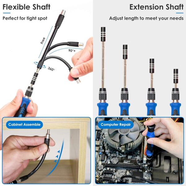 STREBITO Electronics Precision Screwdriver Sets 142-Piece with 120 Bits Magnetic Repair Tool Kit for iPhone, MacBook, Computer, Laptop, PC, Tablet, PS4, Xbox, Nintendo, Game Console - Image 4