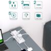 Surge Protector Power Strip, Addtam 5 ft Flat Plug Extension Cord with 4 USB Wall Charger(2 USB C Port), 9 Widely Outlets Desk Charging Station, Home Office and College Dorm Room Essentials - Image 2