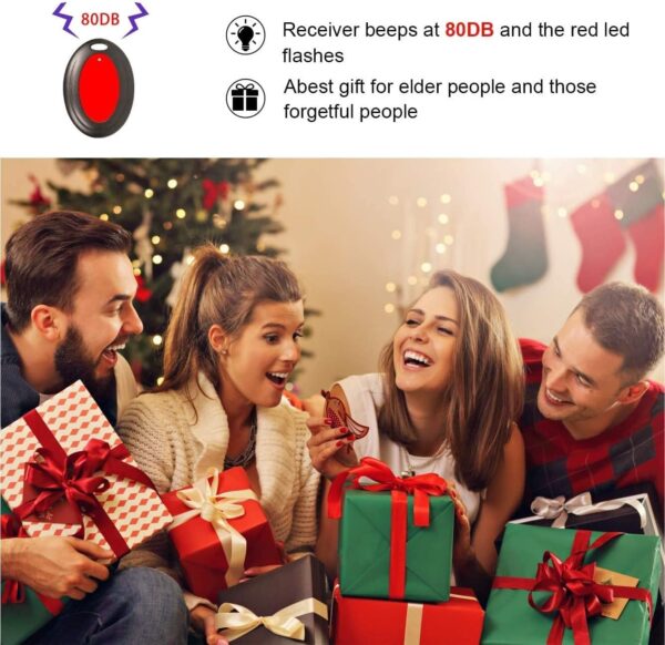 Reyke Key Finder, 80dB+ RF Item Locator Tags with 131ft. Working Range, Wireless Remote Finder Key Finder Locator for Finding Wallet Key Phone Glasses Pet Tracker, 1 RF Transmitter & 4 Receivers - Image 7