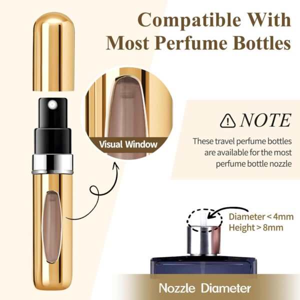 Portable Mini Refillable Perfume Atomizer Bottle Refillable Perfume,Travel Size, Spray Scent Pump Case(5ml,5 Pack) - Image 3