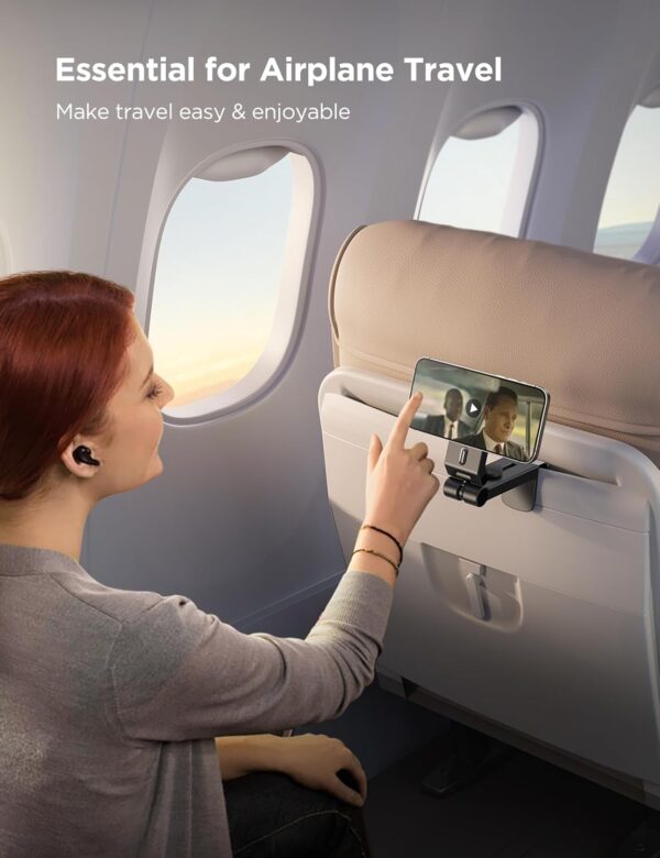 JOYROOM for Magsafe Airplane Phone Holder Travel Essentials,【𝗙𝘂𝗹𝗹 𝗔𝗻𝗴𝗹𝗲 𝗥𝗼𝘁𝗮𝘁𝗶𝗼𝗻】 Hands-Free Plane Phone Holder, Airplane Travel Accessories for iPhone 15 Pro Max & Magsafe Case - Image 9