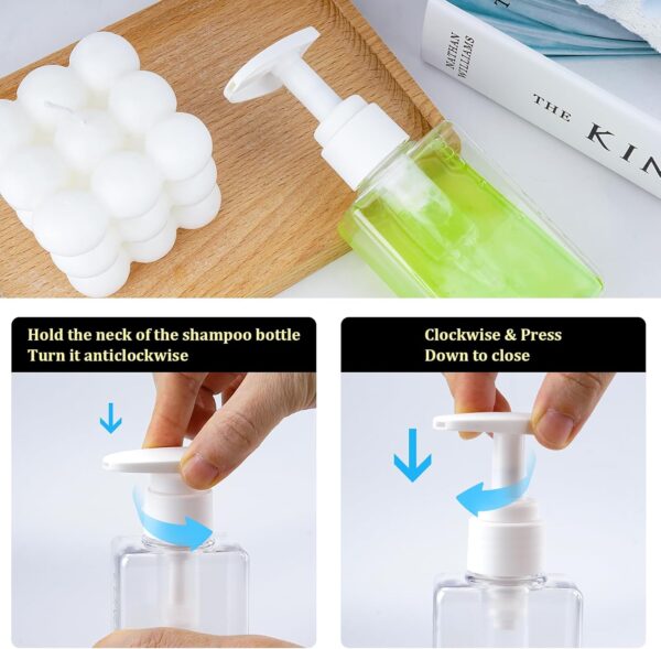 Travel Bottles Travel Accessories Toiletries 4 Pack 3.7oz/110ml Travel Shampoo And Conditioner Bottles Empty Plastic Pump Bottle Dispenser Travel Size containers travel essentials - Image 3