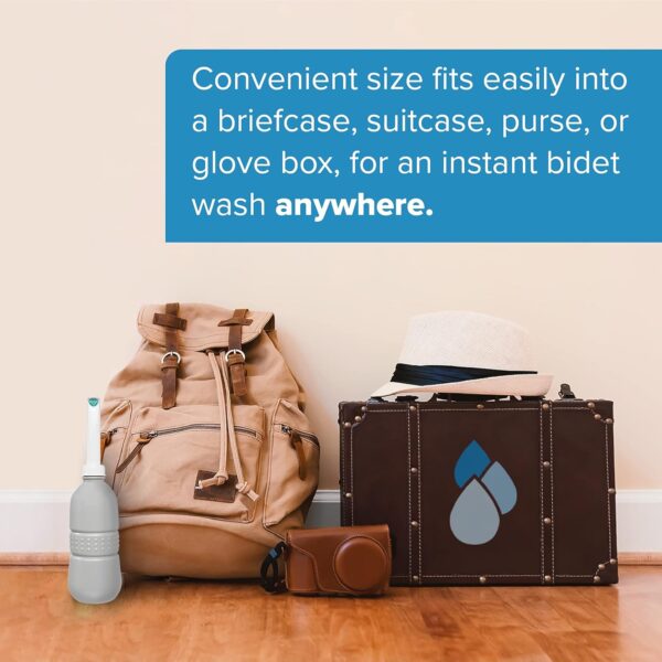 Brondell GoSpa Essential Portable Bidet for Everyday Use, Camping, Hiking, and Outdoor Activities, Compact and Discreet, Includes Travel Bag, 400ml, Fog - Image 6