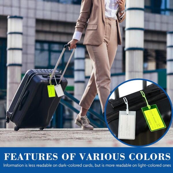 10 Pack Luggage Tags Suitcases PVC Travel Bag & Baggage ID Label Tags Travel Essentials by Sodsay (Mixed Colors) - Image 8