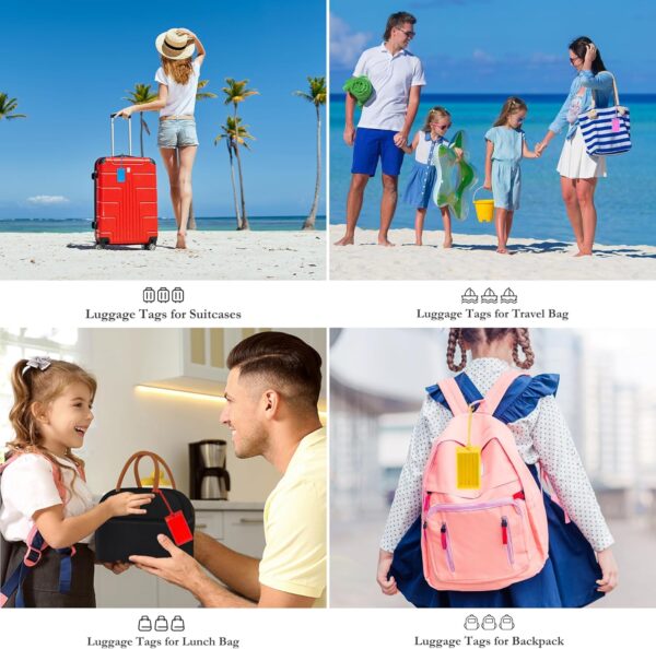 10 Pack Luggage Tags Suitcases PVC Travel Bag & Baggage ID Label Tags Travel Essentials by Sodsay (Mixed Colors) - Image 4