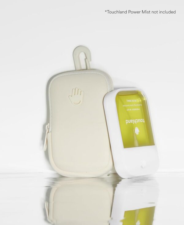 Touchland Touchette Zippered Pouch, Attachable Fashion Accessory with Snap Hook for Power Mist and Glow Mist 1FL OZ, Ivory - Image 2