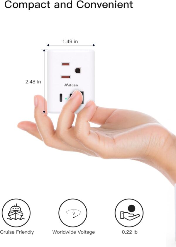 2 Pack European Travel Plug Adapter, International Power Plug Adapter with 3 Outlets 3 USB Charging Ports(2 USB C), Type C Plug Adapter Travel Essentials to Most Europe EU Spain Italy France Germany - Image 6