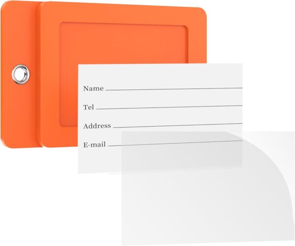Gostwo 2 Pack Luggage Tags for Suitcases, 26 Initial Letter Travel Luggage Baggage Identification Labels ID Tag Fully Bendable Tags with Stainless Steel Loop (Orange) (Letter F) - Image 4