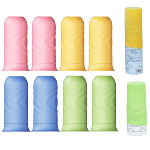 Travel Bottle Covers for Toiletries Containers,8 pack Silicone Sleeve for Travel Toiletry Bottles,Stretching Travel Accessories for Shampoo Lotion(Multi-Color4)