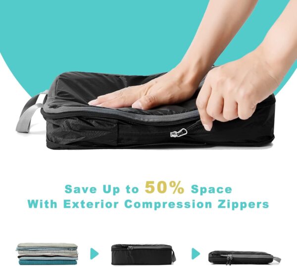 BAGAIL 4 Set/6 Set Ultralight Compression Packing Cubes Packing Organizer for Travel Accessories Luggage Suitcase Backpack - Image 5