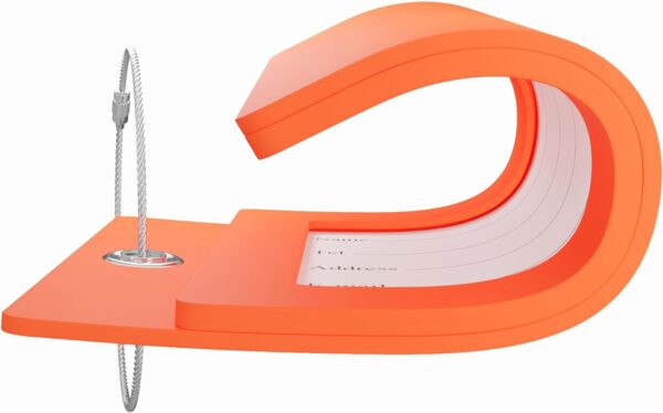 Gostwo 2 Pack Luggage Tags for Suitcases, 26 Initial Letter Travel Luggage Baggage Identification Labels ID Tag Fully Bendable Tags with Stainless Steel Loop (Orange) (Letter F) - Image 6