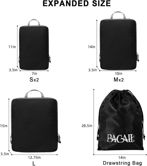 BAGAIL 4 Set/6 Set Ultralight Compression Packing Cubes Packing Organizer for Travel Accessories Luggage Suitcase Backpack - Image 2