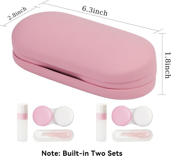 Eyeglass Case,Double Sided Portable Contact Lens Case,2 in 1 Portable Contact Multifunction,Durable Lens Case - Image 4