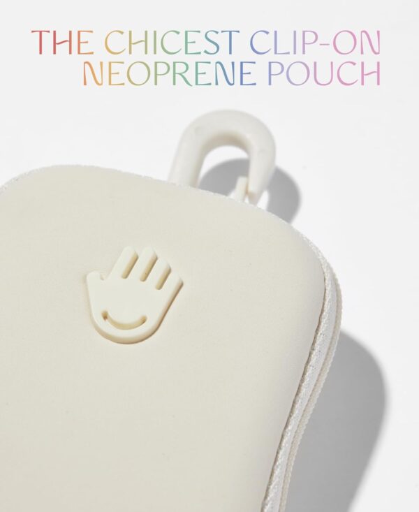 Touchland Touchette Zippered Pouch, Attachable Fashion Accessory with Snap Hook for Power Mist and Glow Mist 1FL OZ, Ivory - Image 5