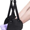 Foot Rest, Portable Travel Footrest Flight Carry-on Foot Rest Adjustable Height Foot Rest Travel Accessories Footrests Hammock (Black) (Medium) (black-2) (gray)