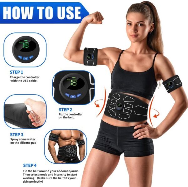 MarCoolTrip MZ Electronic Muscle Stimulator, Abs Stimulator Muscle Toner, Ab Machine Trainer for All Body, Fitness Strength Training Workout Equipment for Men and Women - Image 4