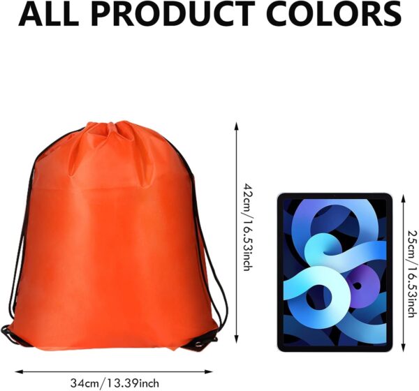 2 Pcs Drawstring Backpack Bags Sports Cinch Sack Pack Tote String Backpack Polyester Storage Swim Bags Bulk Gym Traveling for Party Sport Trip Purple Orange