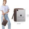 LANNSYNE Full Grain Leather Travel Cable Accessories Bag, Electronic Organizer Carry Case Double Layer Storage Case for Charger, Phone, Power Bank, Cables - Image 2