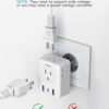 European travel Essentials Travel Adapter,UWIWUTEI Type c Travel Plug Adapter with 3 USB Ports (2 USB A & 1 USB C) and 4 AC Outlets, Type C Travel Adapter for US to Europe Iceland Spain Italy France - Image 6