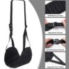 Foot Rest, Portable Travel Footrest Flight Carry-on Foot Rest Adjustable Height Foot Rest Travel Accessories Footrests Hammock (Black) (Medium) (black-2) (gray) - Image 2
