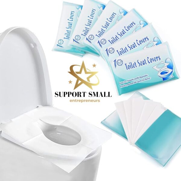 Disposable Toilet Seat Covers (60 Pack) - XL for Kids and Adults, 100% Biodegradable, Essential Travel Accessories for Airplane, Camping,Trip, Hotel, School, Work, provides personal safety and hygiene - Image 9