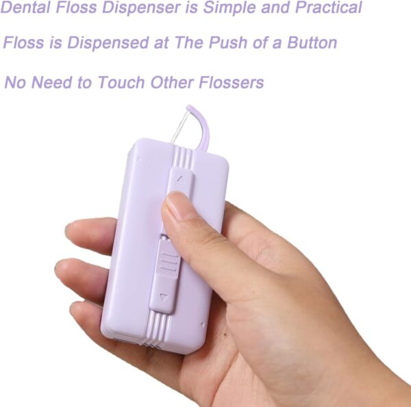 Holy Rose Portable Dental Floss Picks Dispenser - 220 Count Twin-Line Mint Flossers, Bagged Super Tuffloss, Double-line Design Action System for Superior Clean, Compact Design for Easy Storage - Image 2