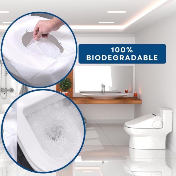 Disposable Toilet Seat Covers (60 Pack) - XL for Kids and Adults, 100% Biodegradable, Essential Travel Accessories for Airplane, Camping,Trip, Hotel, School, Work, provides personal safety and hygiene - Image 6