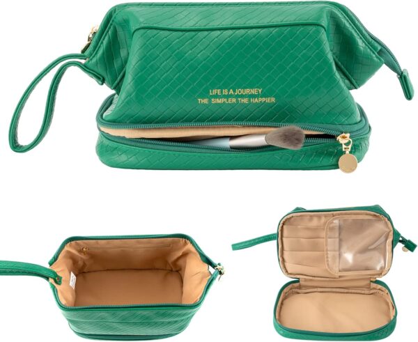Abiudeng Large Makeup Bag,Waterproof Cosmetic Bag,Make up Travel Bag Essentials,Cute Travel Toiletry Bag for Women Makeup Bag Organizer with Bottom Pouch,Travel Size Toiletries Bag for Women