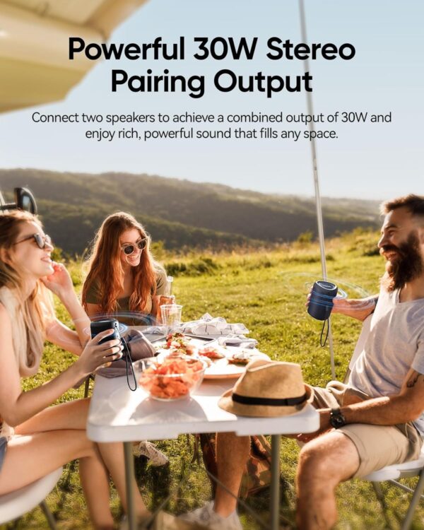 Portable Bluetooth Speaker with Lights,Powerful Crystal Clear Sound,IPX5 Waterproof,All Day Playtime,AUX&TF-Card Input,Bluetooth 5.3,TWS Paring,Small Wireless Speaker for Outdoor,Gift Ideas - Image 6