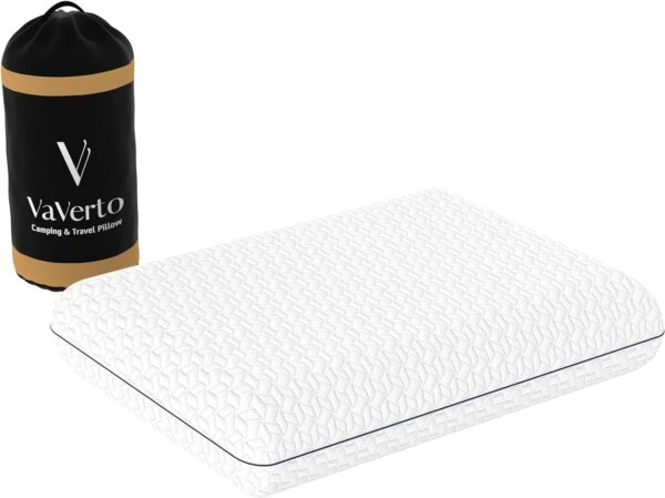 Small Memory Foam Pillow for Travel and Camping - Compressible Medium Firm, Breathable Cover, Machine Washable, Ideal Backpacking, Airplane and Car - Image 8