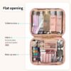 OCHEAL Makeup Bag, Makeup Travel Bag Large Capacity Waterproof Cosmetic Organizer Bag with Makeup Brush Compartment & Handle for Women Girls Travel Toiletry Accessories-Pink - Image 2