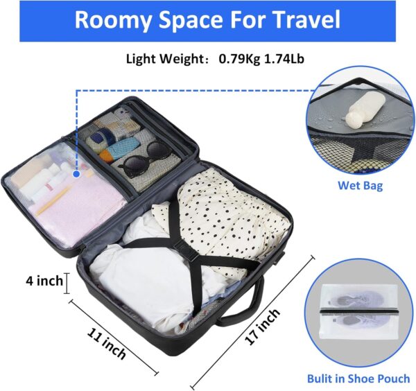 Taygeer Travel Laptop Backpack for Men Women, Airplane Approved Travel Backpack Suitcase with Usb Charging Port, Lightweight College 35l Luggage Bag 15.6inch Laptop Backpack Gifts for Business,Black - Image 4