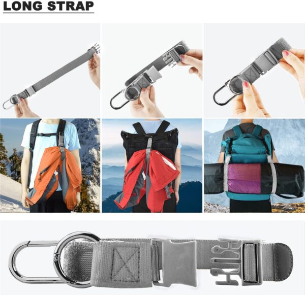 Elastic Jacket Gripper Travel Strap with D-Ring Hooks and Buckle, Suitcase Straps Belts Travel Accessories, Makes Your Hands Free - Image 5