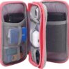 sansheng Electronics Accessories Organizer Pouch Bag, 2Pack Travel Universal Organizer for Cable, Charger, Phone, SD Card, Business Travel Gadget Bag with Zipper(Grey and Pink) - Image 9