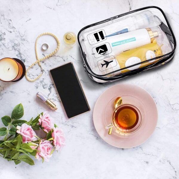 2 Pack TSA Approved Toiletry Liquids Bag, Travel Clear Toiletry Bag with Zipper and TSA Aviation Logo, Carry-on Travel Accessories | Quart Size | Cosmetic Pouch Makeup Travel Bags for Women/Men - Image 7