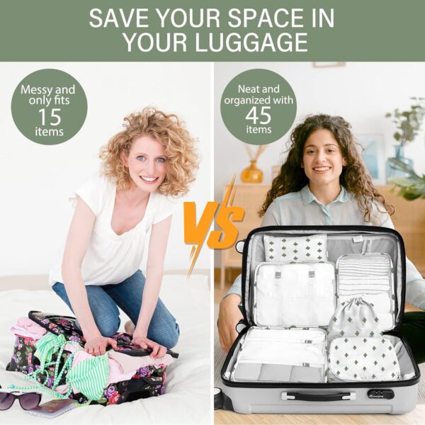 KPX Packing Cubes for Travel, Travel Luggage Packing Organizers, Travel Accessories Large Toiletries Bag for Clothes Shoes Cosmetics Toiletries - Image 5