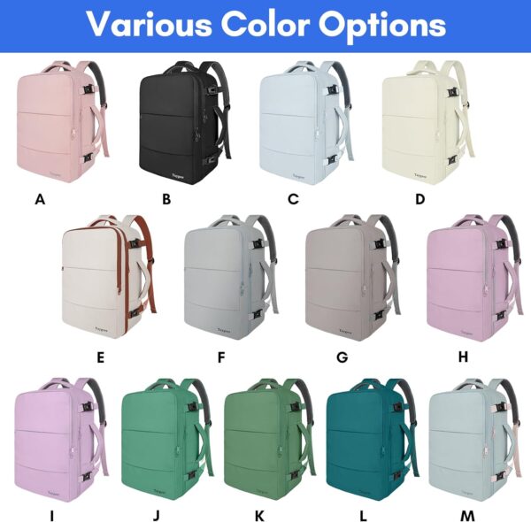 Taygeer Travel Laptop Backpack for Men Women, Airplane Approved Travel Backpack Suitcase with Usb Charging Port, Lightweight College 35l Luggage Bag 15.6inch Laptop Backpack Gifts for Business,Black - Image 2