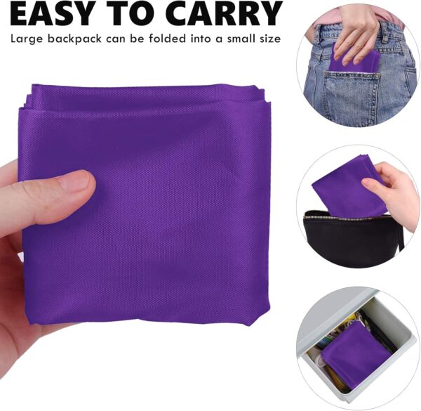 2 Pcs Drawstring Backpack Bags Sports Cinch Sack Pack Tote String Backpack Polyester Storage Swim Bags Bulk Gym Traveling for Party Sport Trip Purple Orange - Image 4