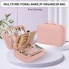 OCHEAL Makeup Bag, Makeup Travel Bag Large Capacity Waterproof Cosmetic Organizer Bag with Makeup Brush Compartment & Handle for Women Girls Travel Toiletry Accessories-Pink - Image 6