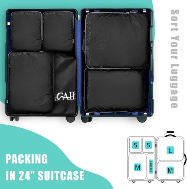 BAGAIL 4 Set/6 Set Ultralight Compression Packing Cubes Packing Organizer for Travel Accessories Luggage Suitcase Backpack - Image 6