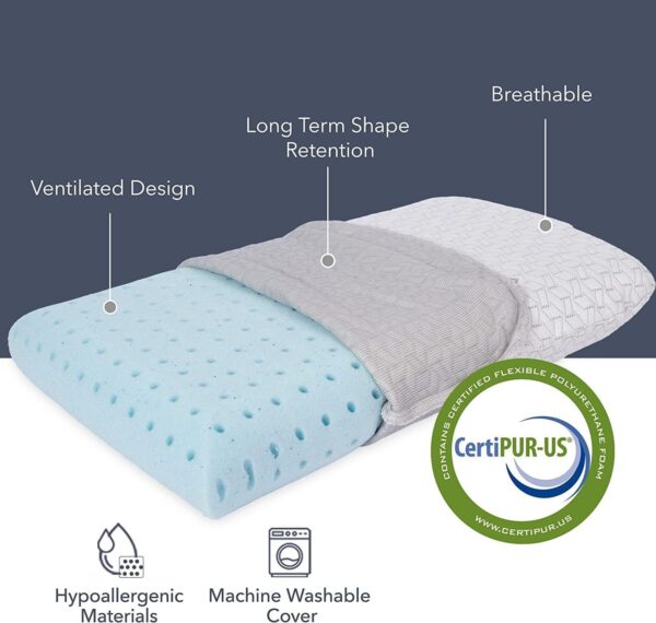 Small Memory Foam Pillow for Travel and Camping - Compressible Medium Firm, Breathable Cover, Machine Washable, Ideal Backpacking, Airplane and Car - Image 2