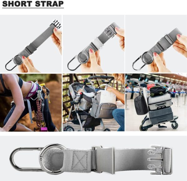 Elastic Jacket Gripper Travel Strap with D-Ring Hooks and Buckle, Suitcase Straps Belts Travel Accessories, Makes Your Hands Free - Image 4